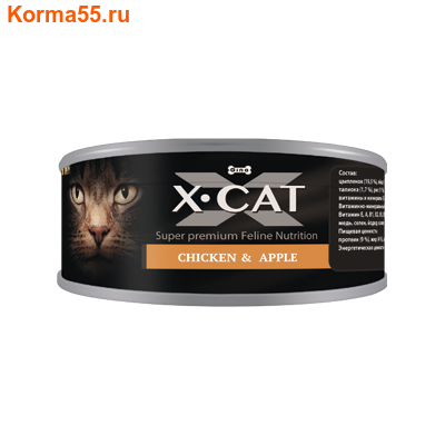Влажный корм X-CAT цыпленок с яблоком Влажный корм X-CAT цыпленок с яблоком (фото)