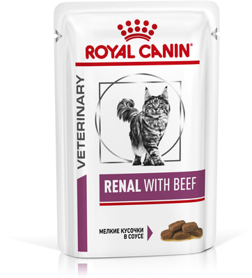 Влажный корм Royal canin RENAL C ГОВЯДИНОЙ пауч (фото)