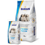 Сухой корм Sirius для щенков ягненок и рис