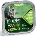 Влажный корм Monge BWild Cat Grain Free для стерилизованных кошек (кабан с овощами)