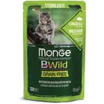 Влажный корм Monge Cat BWild Grain Free для стерилизованных кошек (кабан с овощами)